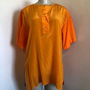 Escada 40 M Silk Tunic 2 Toned Orange
